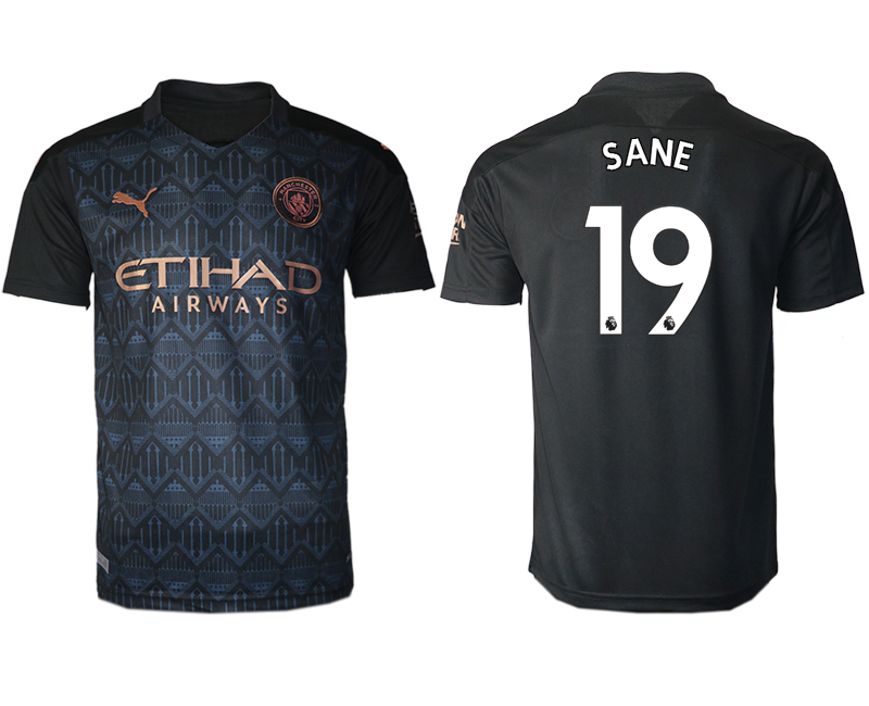 Men 2020-2021 club Manchester City away aaa version #19 black Soccer Jerseys